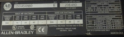 Allen-Bradley SMC Plus, 150-A54NBD, ser-B, 3ph 208-480v, starter (40888-313-59)