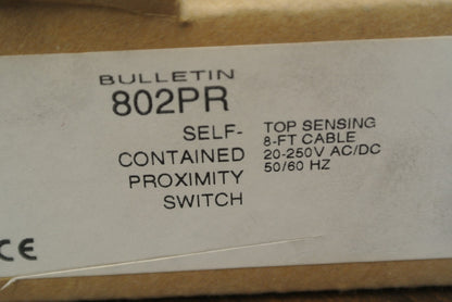 ALLEN-BRADLEY 802PR-LBAR1-08 SER.A PROXIMITY SWITCH 20-250VAC/DC / 8ft