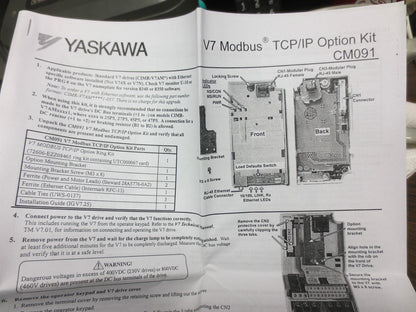 YASKAWA CM091 OPTION KIT, ETHERNET MODBUS - UTC000067 Rev. 3 - TCP/IP, V7 - NEW