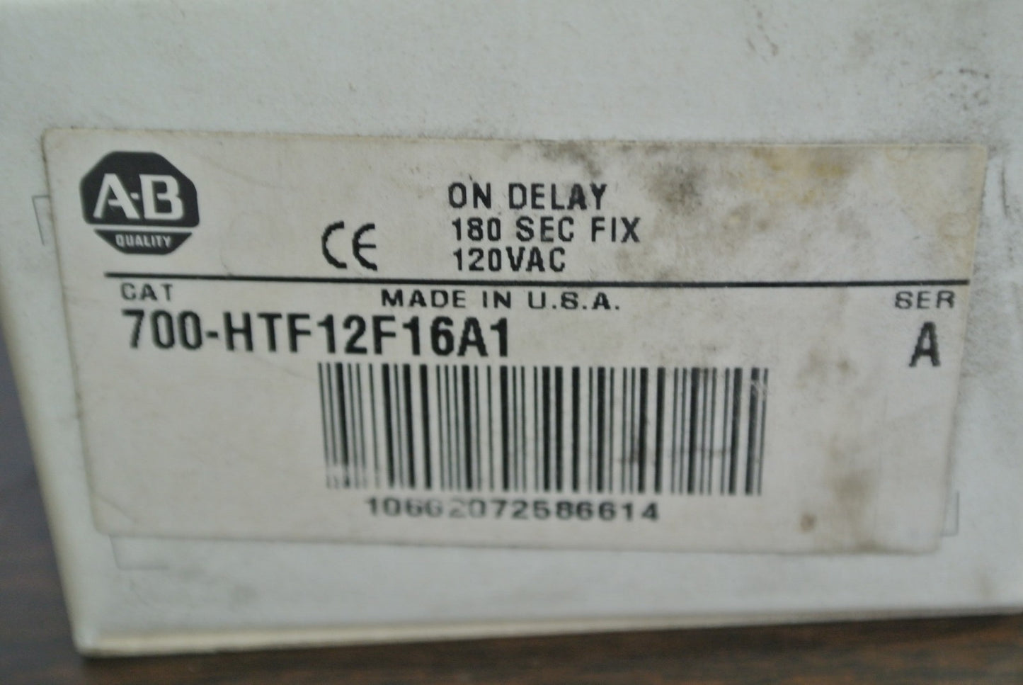 ALLEN-BRADLEY 700-HTF12F16A1 ON-DELAY 180-SEC. FIX TIMING RELAY 120V NEW SURPLUS