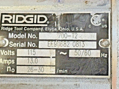 RIDGID - 700-12 - POWER DRIVE PIPE THREADER W/ STAND/BUCKET/DIE HEADS +SEE BELOW
