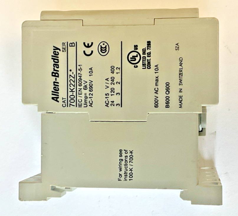 ALLEN BRADLEY 700-K22Z-*  CONTROL RELAY SER.B 600VAC 10A ****LOTOF2****