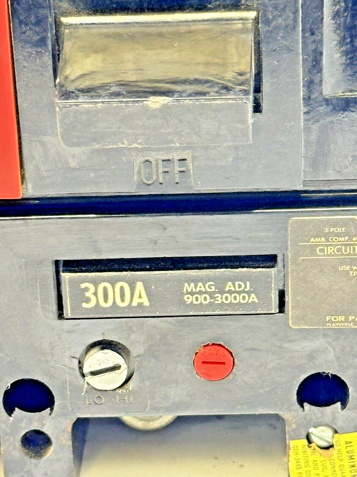 GE - TJK436F000 - CIRCUIT BREAKER W/ 300A TRIP - 3 POLE/ 600 VAC/ 300 A