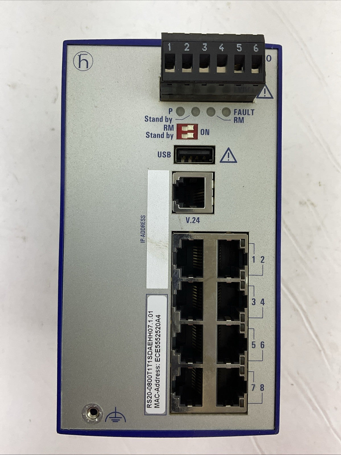 HIRSCHMANN RS20-0800T1T1SDAEHH07.1.01 DIN RAIL ETHERNET SWITCH