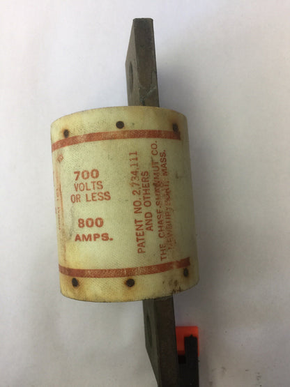 SHAWMUT AMPTRAP A70P800 FUSE 800 AMP 700 VOLTS TYPE 4TI FORM 101