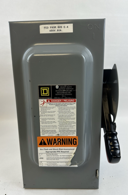 SQUARE D H362 HEAVY DUTY SAFETY SWITCH 600 VOLT 60 AMP