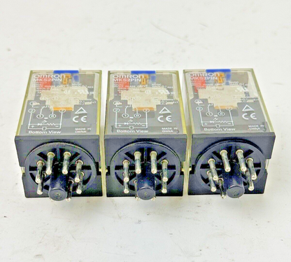 OMRON *LOT OF 3* - MKS2PIN - RELAY - 250VAC/ 30VDC, 10A RES. ,7A GEN. SINGLE PHS