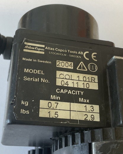 ATLAS COPCO COL 1 01R TOOL BALANCER 0,5-1,4