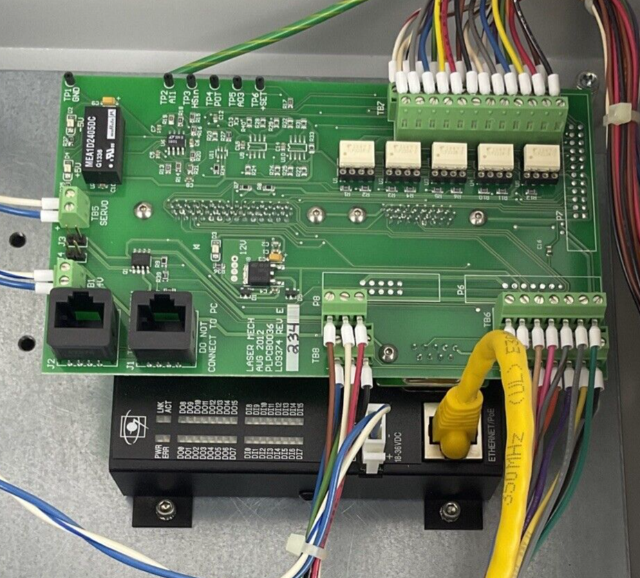 LASER MECH PLCSA0012 FIBER CUT DEVICE NET CONTROLLER *MISSING FRONT COVER KEY*