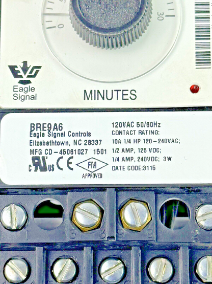 EAGLE SIGNAL - BRE9A6 - ELECTRONIC RESET TIMER - 04640506P - 240VAC, 10A, 1/4 HP