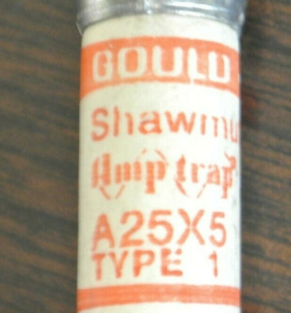 BOX of 10 / GOULD-SHAWMUT A25X5 AMP-TRAP® FUSE / 5A / 250V / NEW SURPLUS