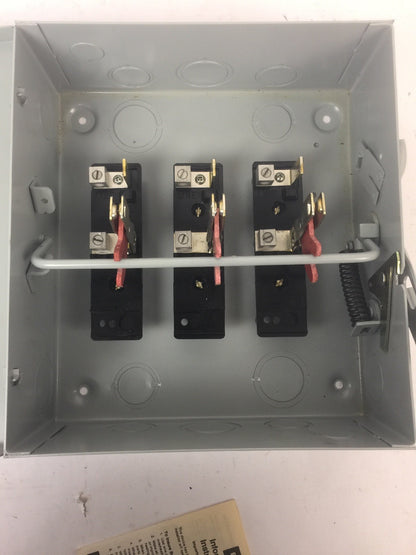 FPE 7632 TYPE LD SAFETY SWITCH 60AMP 250VDC 240VAC 3 POLE 10-15HP