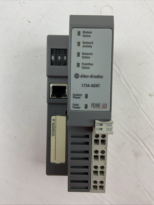 ALLEN BRADLEY 1734-AENT FW 3.010 SER A NETWORK ADAPTOR OUTPUT 5VDC 1A