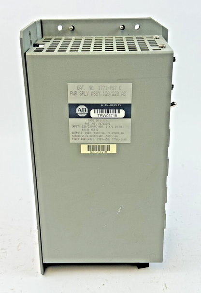 ALLEN-BRADLEY - 1771-PS7 SER. C - POWER SUPPLY MODULE - 2.4 A, 220 VAC, 60/50 HZ