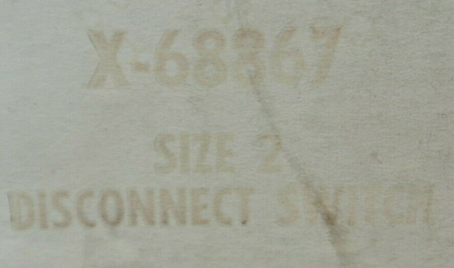 ALLEN-BRADLEY X-68867 SIZE 2 DISCONNECT SWITCH / NEW SURPLUS