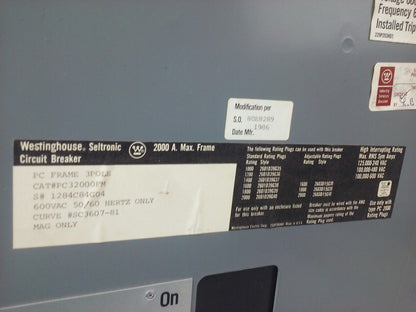WESTINGHOUSE PC32000FM 3P 600V, MOTOR OPERATER 5661D52G01 TYPE PC 120V 2P OR 3P