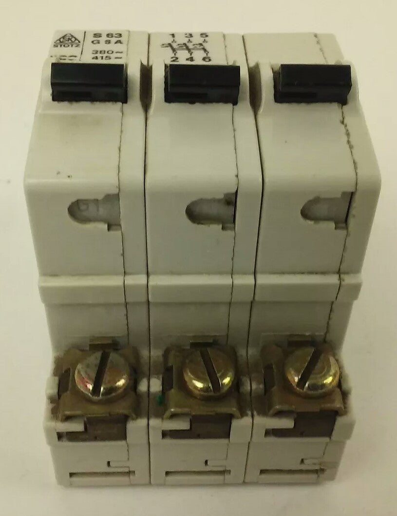 STOTZ-KONTAKT S63 G8A, S63G8A, CIRCUIT BREAKER, 8A, 380V, 415V, 3 POLE, USED
