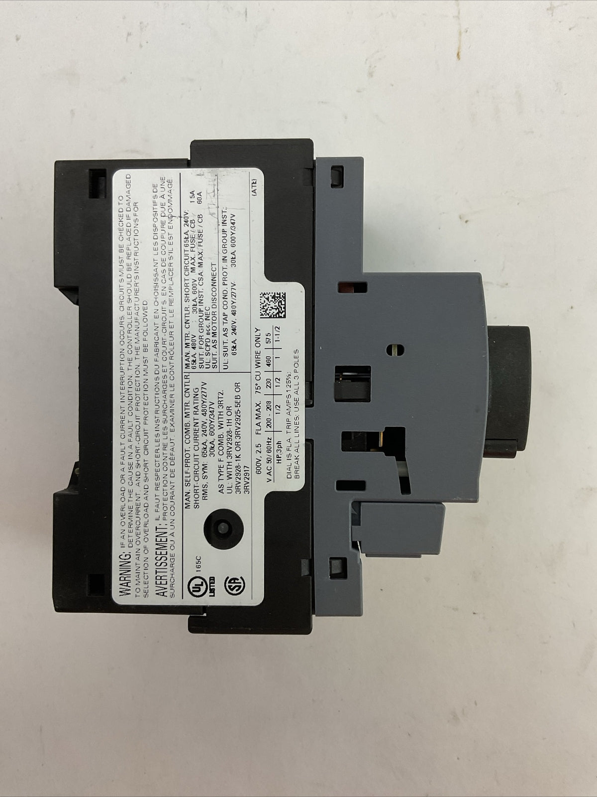 SIEMENS 3RV2021-1CA10 CIRCUIT BREAKER 1.8-2.5A