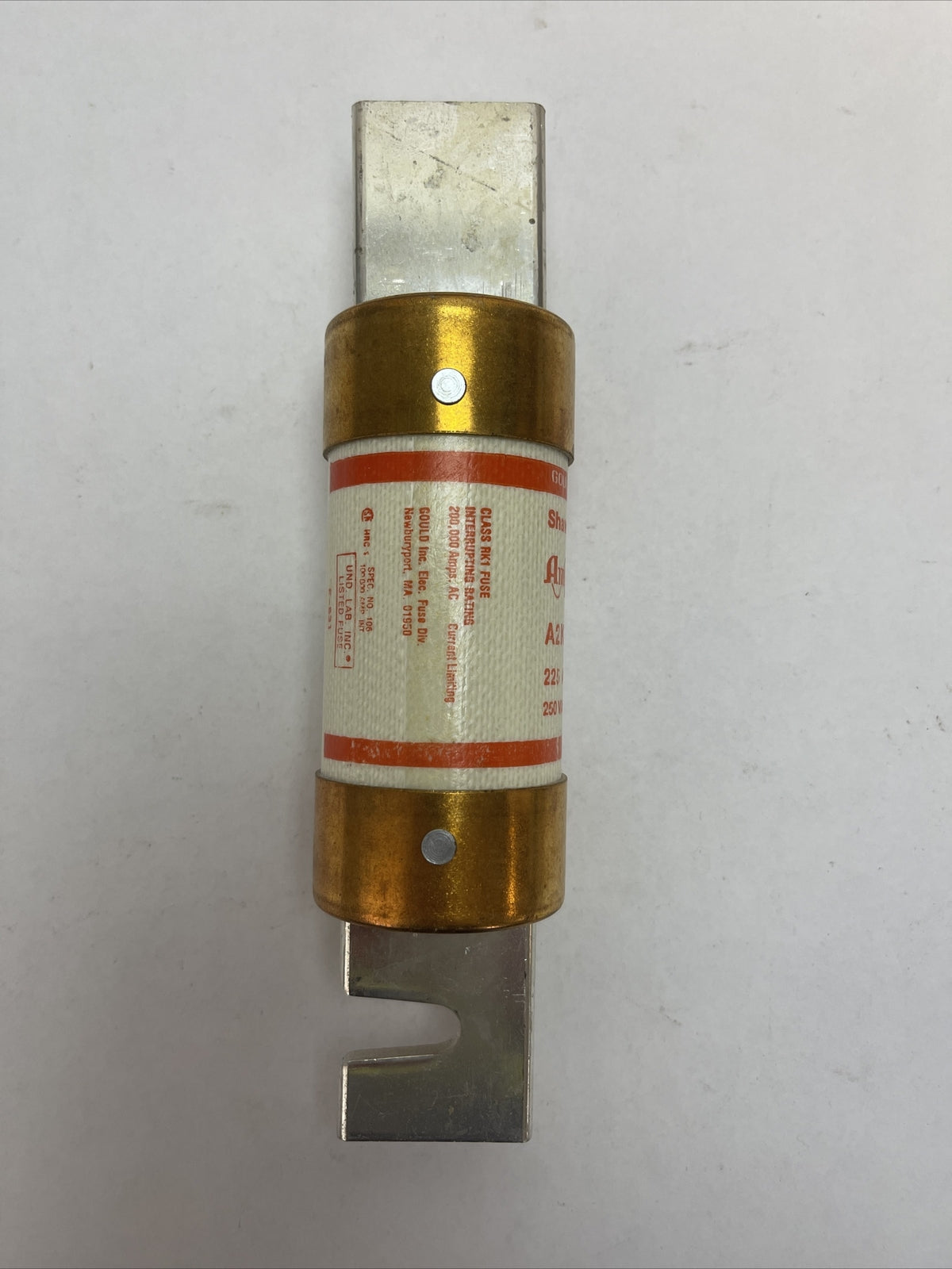 GOULD SHAWMUT A2K225R AMP-TRAP FUSE 225AMP 250VAC CLASS RK1