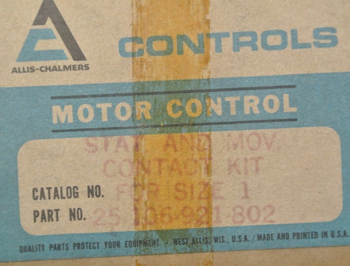 ALLIS-CHALMERS / SIEMENS ALLIS 25-106-921-802 CONTACT KIT / SIZE 1 / NEW SURPLUS