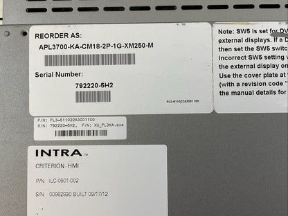 APL3700-KA-CM18-2P-1G-XM250-M INTERFACE INTRA ILC-0601-002 PRO-FACE 6320003-05