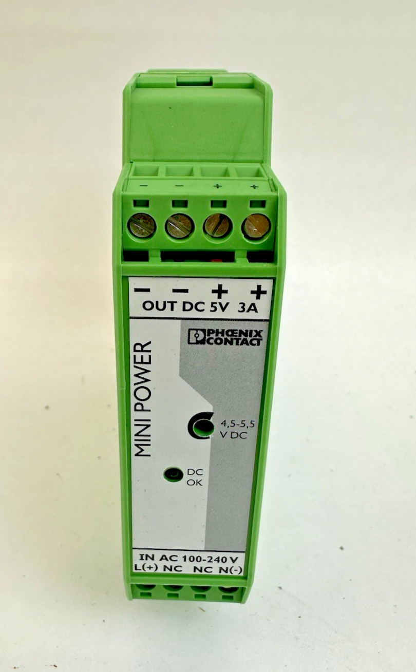 PHOENIX CONTACT MINI-PS-100-240AC/5DC/3 2938714 DIN RAIL POWER SUPPLY