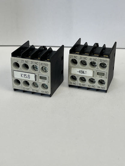 SIEMENS *2 UNITS*- 3RH1911-1HA12 AND 3RH1911-1HA13 - AUXILIARY CONTACTS