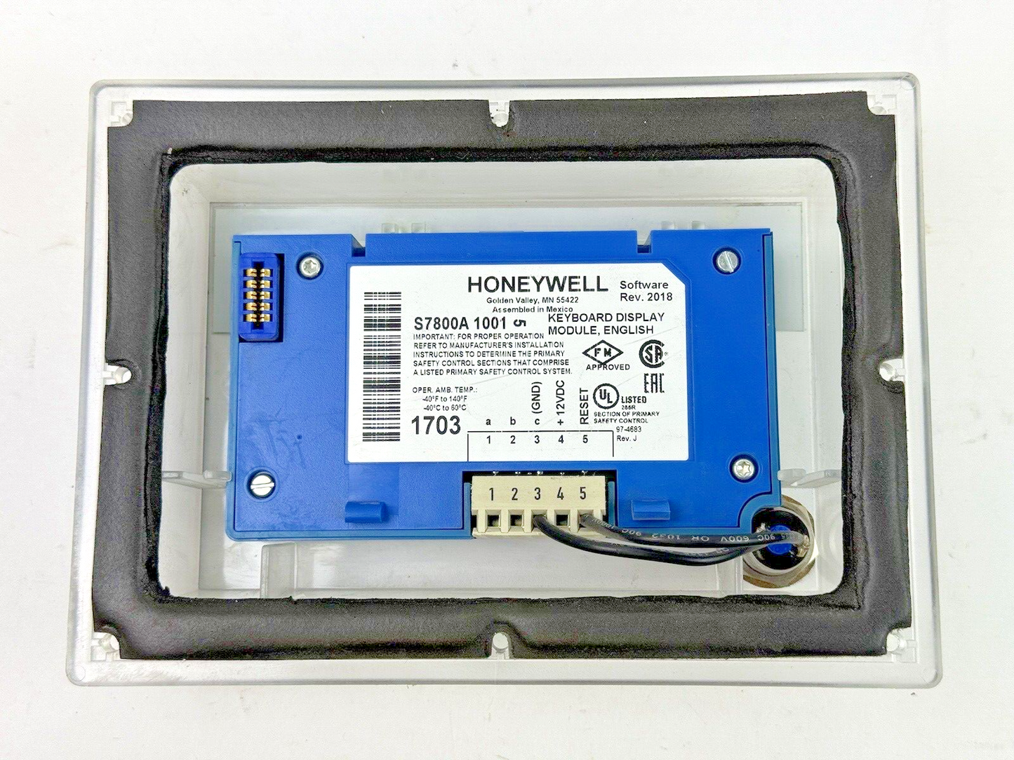 HONEYWELL - S7800 A 1001 REV. J - KEYBOARD DISPLAY MODULE IN CASE-BURNER CONTROL