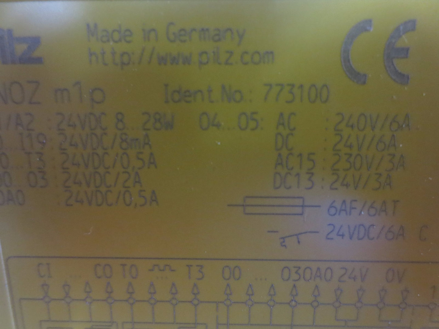 PILZ PNOZ m1p SAFETY RELAY BASE UNIT - 240V 6A 24VDC