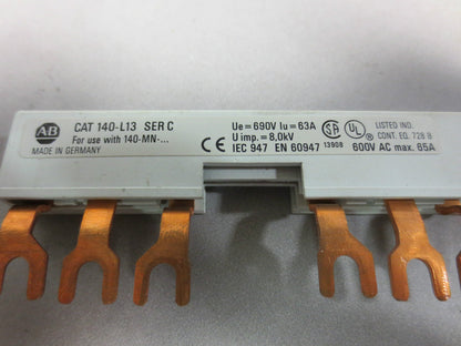 ALLEN-BRADLEY 140-L13 Ser. C COMMON LINK TERMINAL (USE w/ 140-MN) 600VAC, 6A