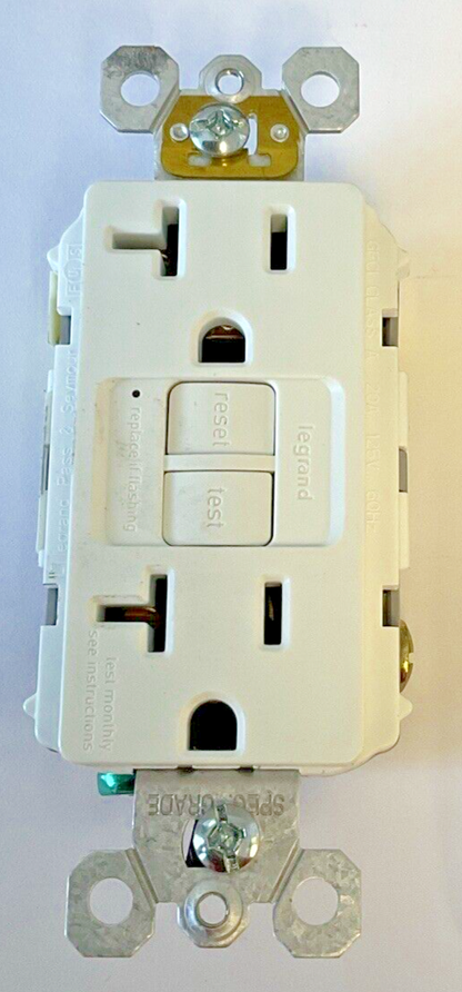 LEGRAND 2097W GFCI DUPLEX RECEPTACLE 20A 125VAC 60HZ RADIANT****LOTOF5****