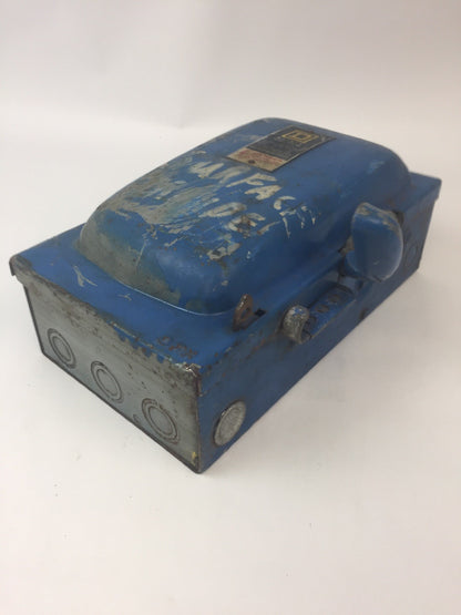 SQUARE D H361 SAFETY SWITCH 30 AMP 600VAC FUSIBLE 20 HP 3 PH