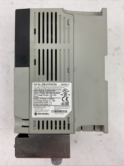 ALLEN BRADLEY 22B-D1P4N104 AC DRIVE SER A FRN: 6.02 POWER FLEX 40 0.4kW/0.5HP