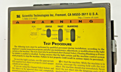 STI 70027-1000 LIGHT CURTAIN CONTROLLER LCC-FB-AC1-U 115VAC 50/60HZ 30VA