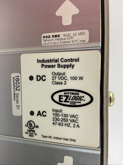 HYTROL EZ LOGIC 16032 SER B1 032.582 INDUSTRIAL CONTROL POWER SUPPLY OUTPUT
