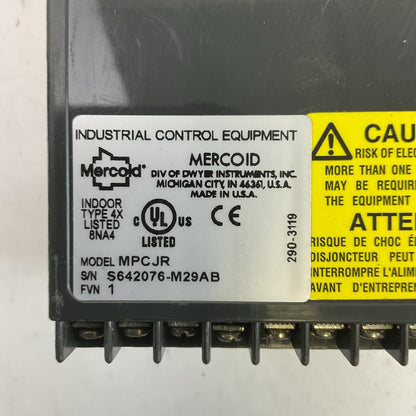 MERCOID MPCJR INDOOR TYPE 4X FVN 1 PUMP CONTROLLER INDUSTRIAL CONTROL EQUIPMENT