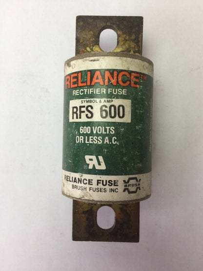 RELIANCE RFS 600 RECTIFIER FUSE 600 AMP 600 VAC