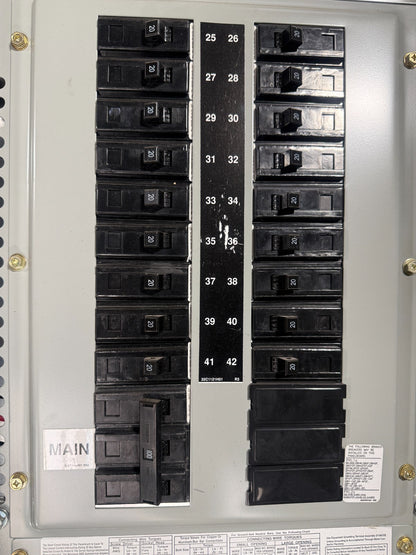 EATON PRL1a CIRCUIT BREAKER PANELBOARD 100A MAIN CIRCUIT BREAKER (42)20A CIRCUIT