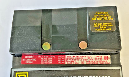 SQUARE D FH36025 CIRCUIT BREAKER 25A 3P 600VAC