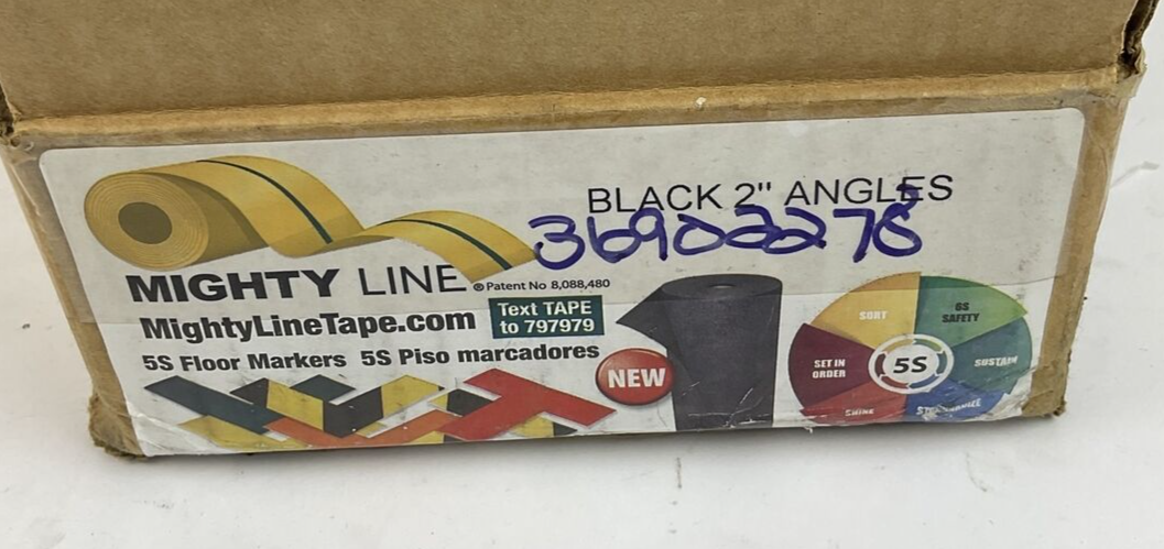 MIGHTY LINE BLACK FLOOR TAPE L SHAPE 2" QTY 98 PER CASE
