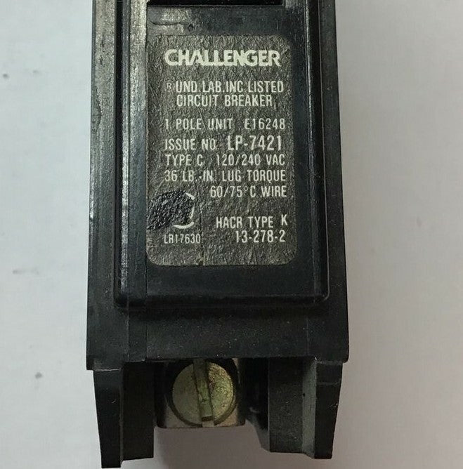 CHALLENGER C130 CIRCUIT BREAKER 120/240VAC TYPE C 1POLE ***LOTOF3***