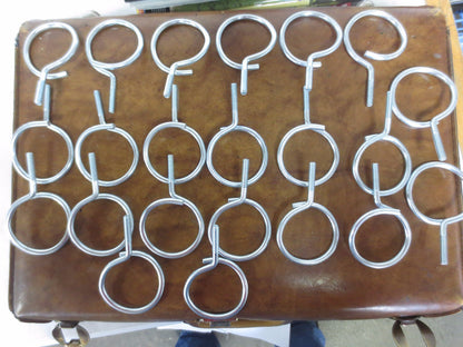 CHROME BRIDLE RINGS - 2" - 1/4" THREAD - NEW SURPLUS - LOT of 22
