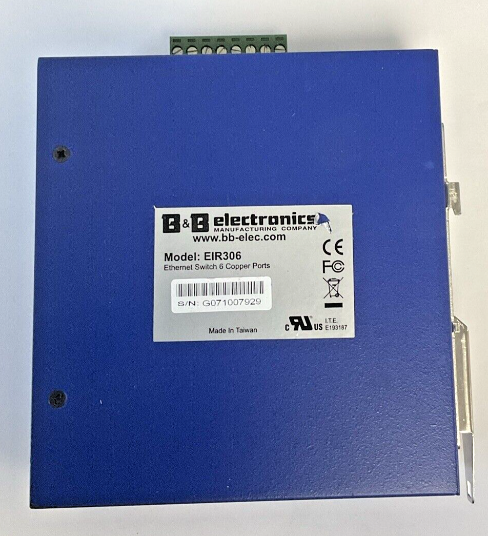 B&B ELECTRONICS EIR306 ETHERNET SWITCH 6 COPPER PORTS 10-30VDC