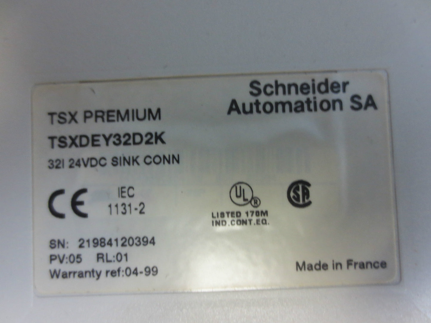 SCHNEIDER TSXDEY32D2K - 32I 24VDC SINK CONN