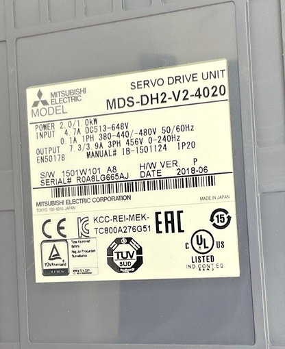 MITSUBISHI MDS-DH2-V2-4020 SERVO DRIVE UNIT 2.0/1.0KW 480V H/WVER.P 240HZ