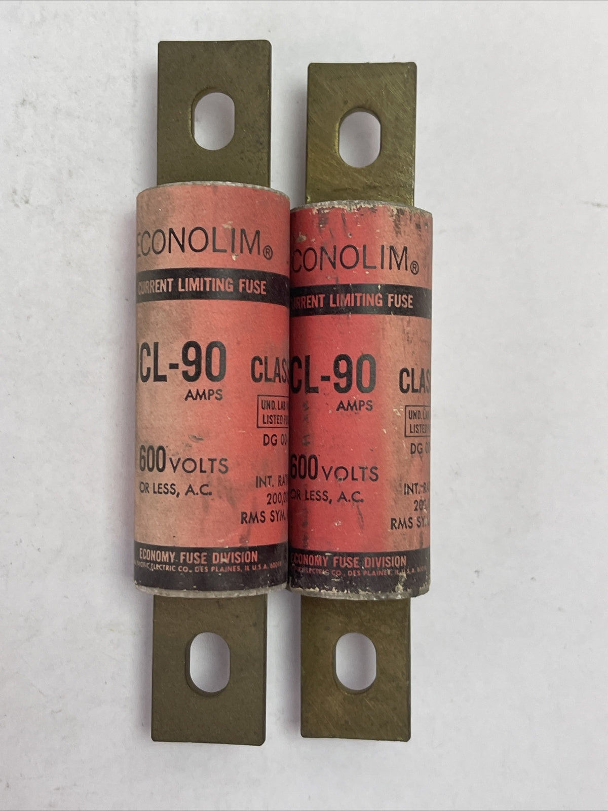 ECONOLIM JCL-90 CURRENT LIMITING FUSE 90AMP 600VAC (LOT OF 2)