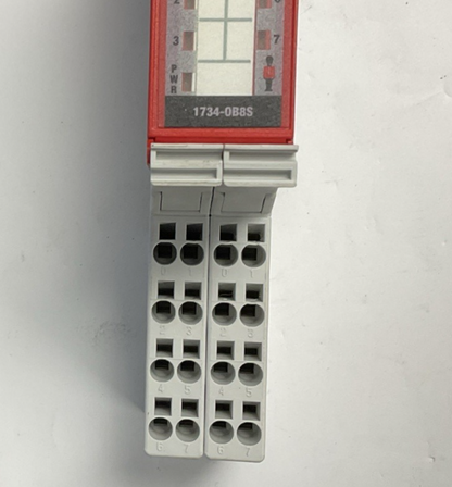 ALLEN BRADLEY 1734-OB8S OUTPUT MODULE SER.B 24VDC W/1734-TOPS SER.A