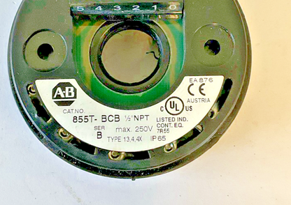 ALLEN BRADLEY 855T-BCB 1/2"NPT MOUNTING BASE 250V SER.B