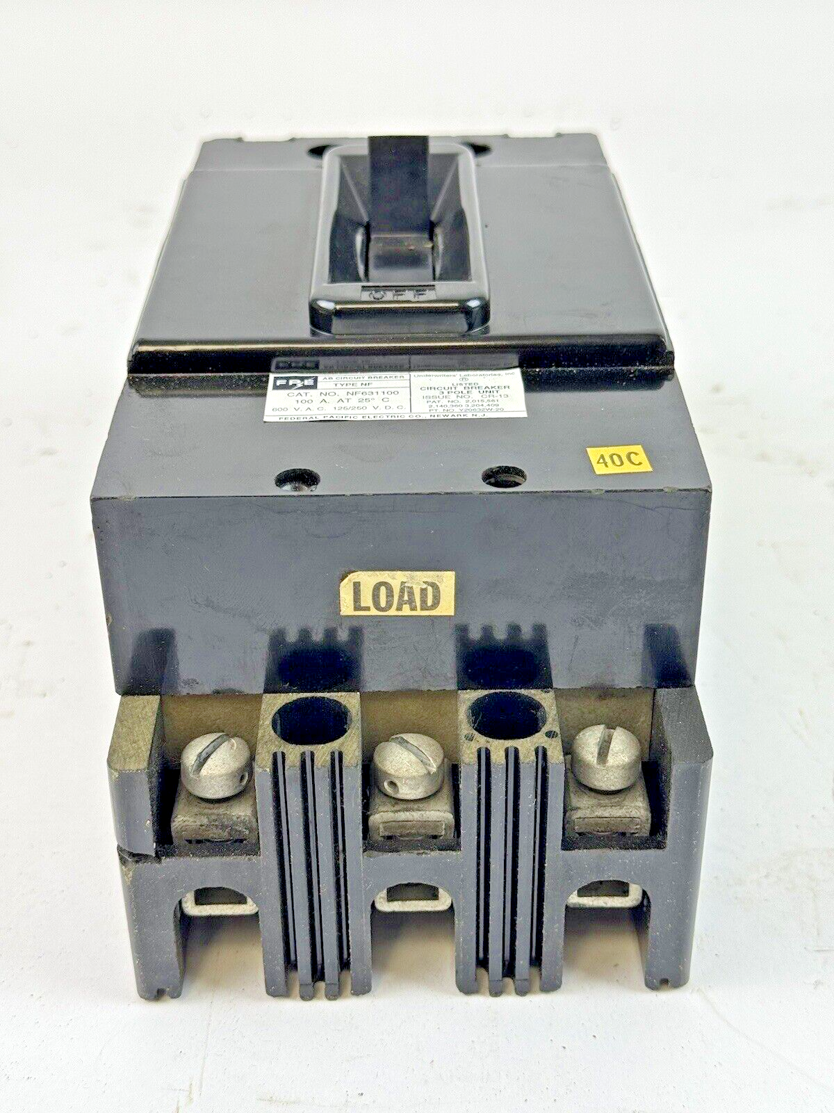 FEDERAL PACIFIC / FPE - NF631100 - CIRCUIT BREAKER - 3 POLE/600VAC/100A - NEW***