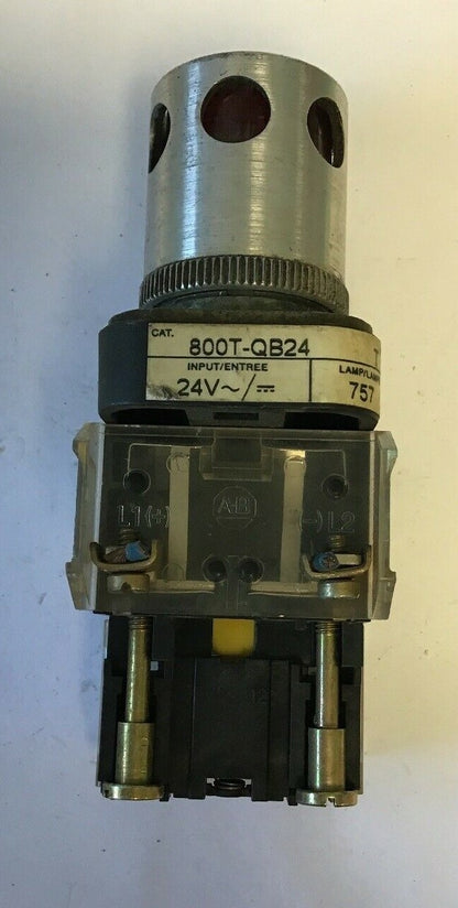 ALLEN BRADLEY 800T-QB24 SER T 24VAC/VDC PUSH BUTTON RED